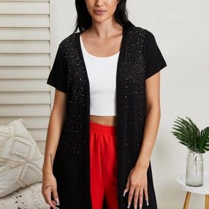 Vocal See You at Eight Full Size Studded Duster Cardigan